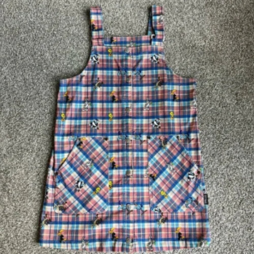 Teddy Fresh x Loony Tunes Overall Pink/Blue Mini Dress, Size Medium